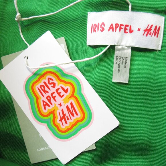 NWT Iris Apfel x H&M Jacquard-Weave Mini in Purple Green Feather Print Skirt 12 - Picture 4 of 7